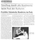 Dornröschen 2004 | "Potzblitz: Stürmische Rundreise im Park" | Mannheimer Morgen 19.07.2004