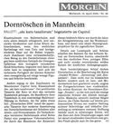 Dornröschen 2004 | "Dornröschen in Mannheim" | Mannheimer Morgen 14.04.2004